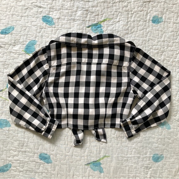 Vintage 80s Plaid Cowgirl Tie Up Blouse 🐮 - Picture 3 of 7